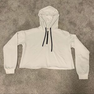 White cropped hoodie